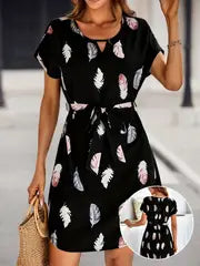 Mila - Women'S Sommer Urlaub Stil Print Tunika Kleid