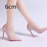 Damen Glänzende Leder High Heel Stilettos – Elegante Abend-Pumps in Rosa 6cm