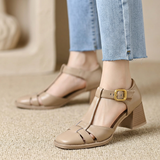 Damen Chiko Mikhaila Quadratische Blockabsatzschuhe – Elegantes Bequemes Schuhwerk in Khaki