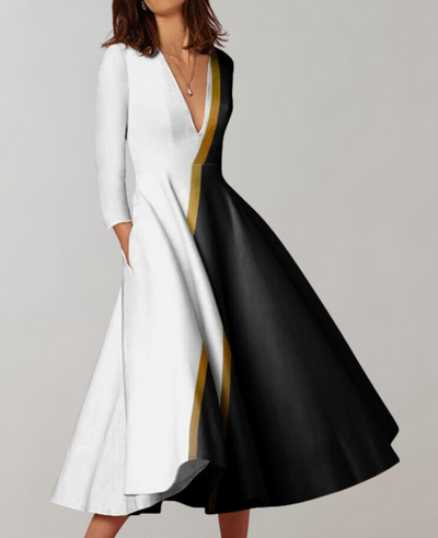 Aisha - Fließender Saum Maxi Kleid Damen Freizeit