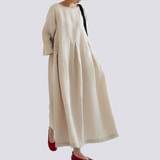 Veronica - Lockeres Kleid mit Taschen für Damen in Aprikose