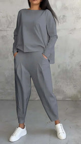 Trendy Casual Damen Kleidung Set - Brooklyn in Grau