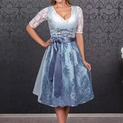 Damen Klassisches Oktoberfest Dirndl Kleid