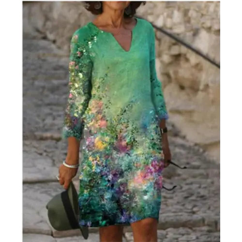 Pepijn | Mini Kleid mit Blumendesign und V-Ausschnitt für Damen