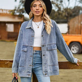 Drune | Klassisches Weinlese Denim Jacke für Damen in Helles Blau