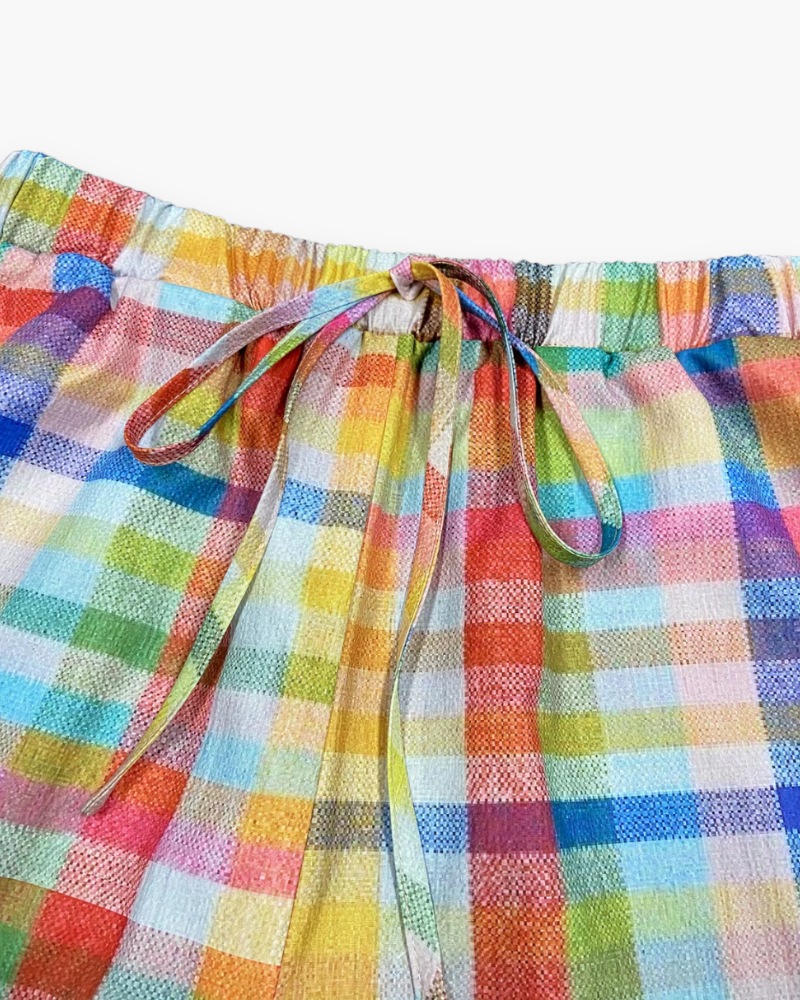 Damen Bequeme Karohose | Vintage Stoffhose