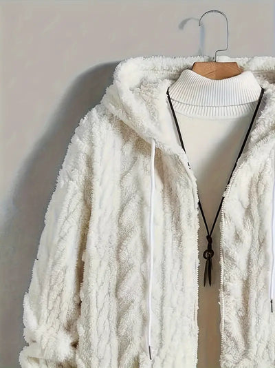 Travis - Einfarbige strukturierte Kapuzenjacke für Herren