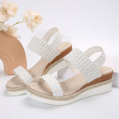 Avelena | Sommer Keil Sandalen mit Peep-Toe