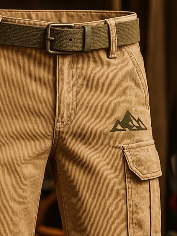 Herren Retro-Mode Klassische Cord-Multifunktions-Arbeitsshorts