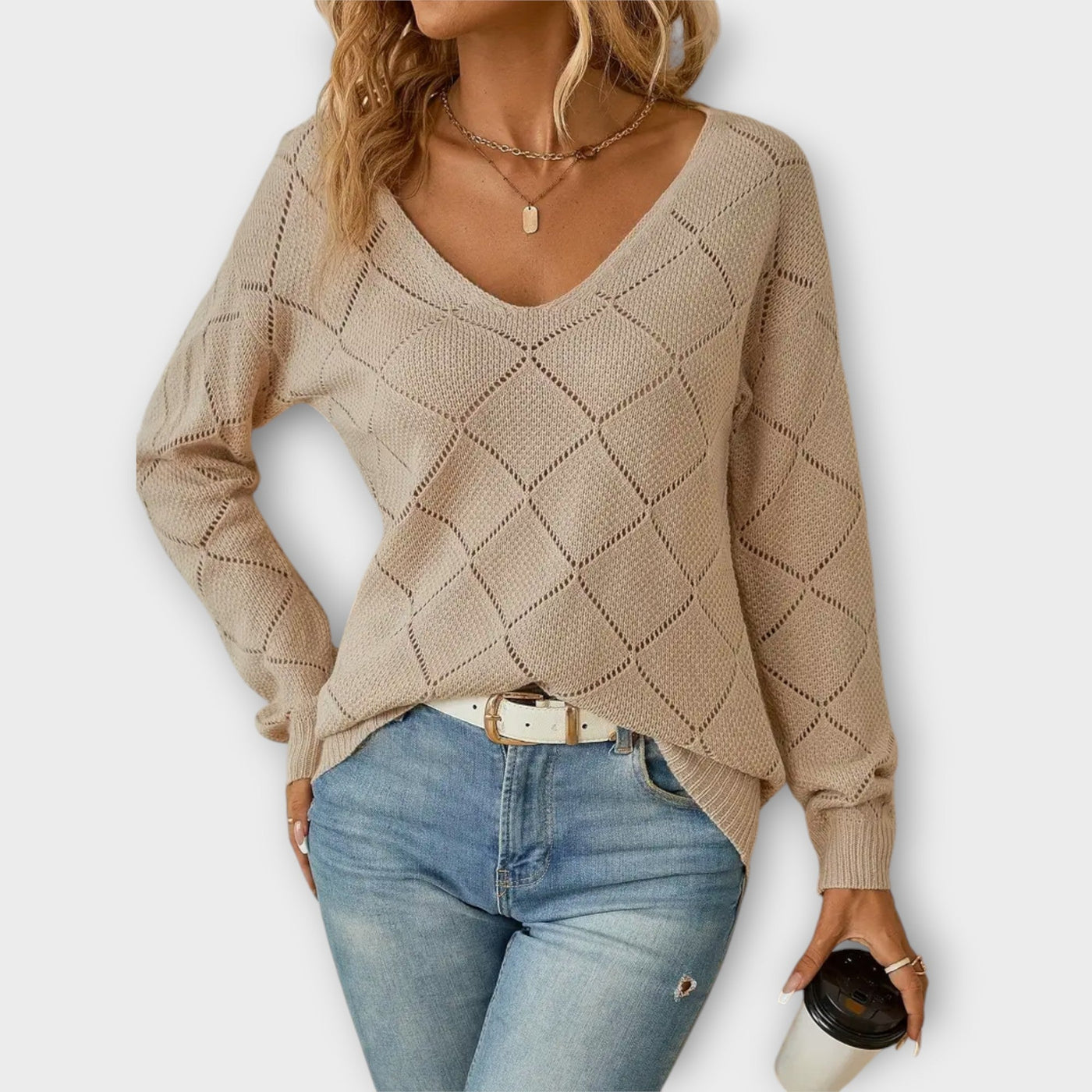 Off-Shoulder-Pullover mit V-Ausschnitt – müheloser Chic für jeden Anlass