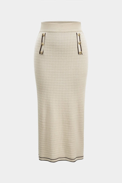 Mia | Klassisches Strick-Zweiteiler-Set mit Blazer-Cardigan & Bleistiftrock