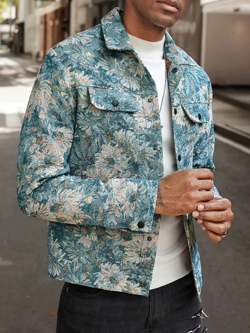 Emrys - Lässige Jacke mit Blumenmuster für Männer