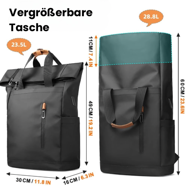 Knighto | Erweiterbarer Unisex Laptop Rucksack für Reisen