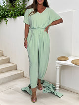 Callie - Lässiger, locker sitzender Jumpsuit für Damen in Hellgrün