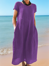 Allie - Lässiges, locker sitzendes Kurzarmkleid für Damen in Lila
