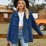 Drune | Klassisches Weinlese Denim Jacke für Damen in Blau