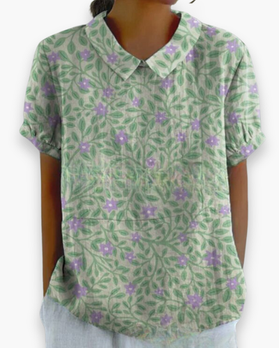 Damen Verspielt Blumendruck Hemdbluse | Locker