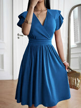 Laura - Stilvolles Kleid mit V-Ausschnitt für Damen in Blau
