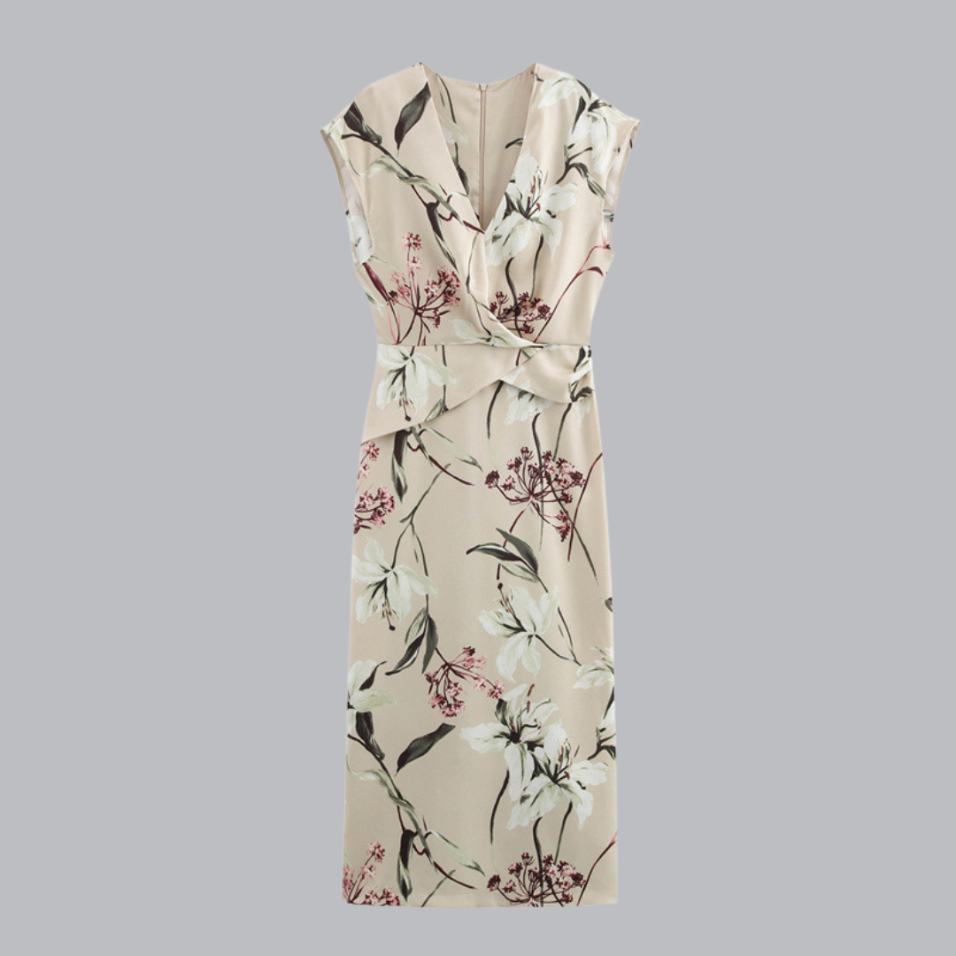 Annerose™ | Elegantes Etuikleid mit Wickeloptik in mehreren Designs