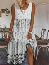 Nancy - Stilvolles Boho-Midikleid in Weiß