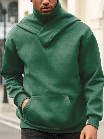 George - Modisches Kapuzenpullover mit hohem Kragen und Kreuz für Herren