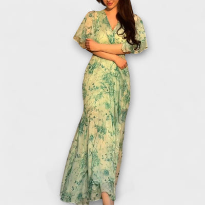 Lana - Schickes Floral V-Ausschnitt Kleid