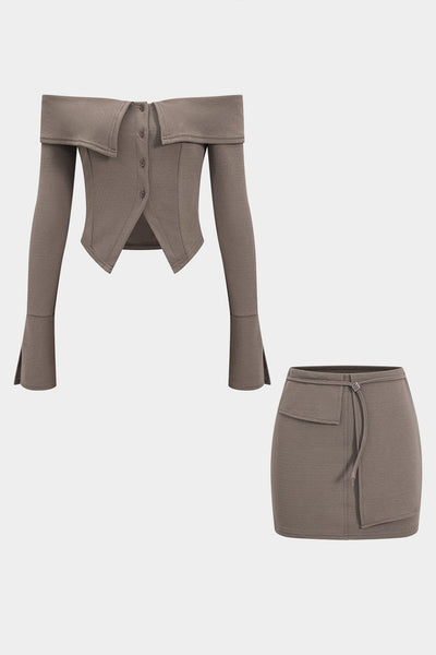 Lilly | Elegantes Off-Shoulder Set mit Minrock
