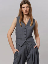 Amelia | Elegante und Moderne Damen Businessweste in Rauchgrau