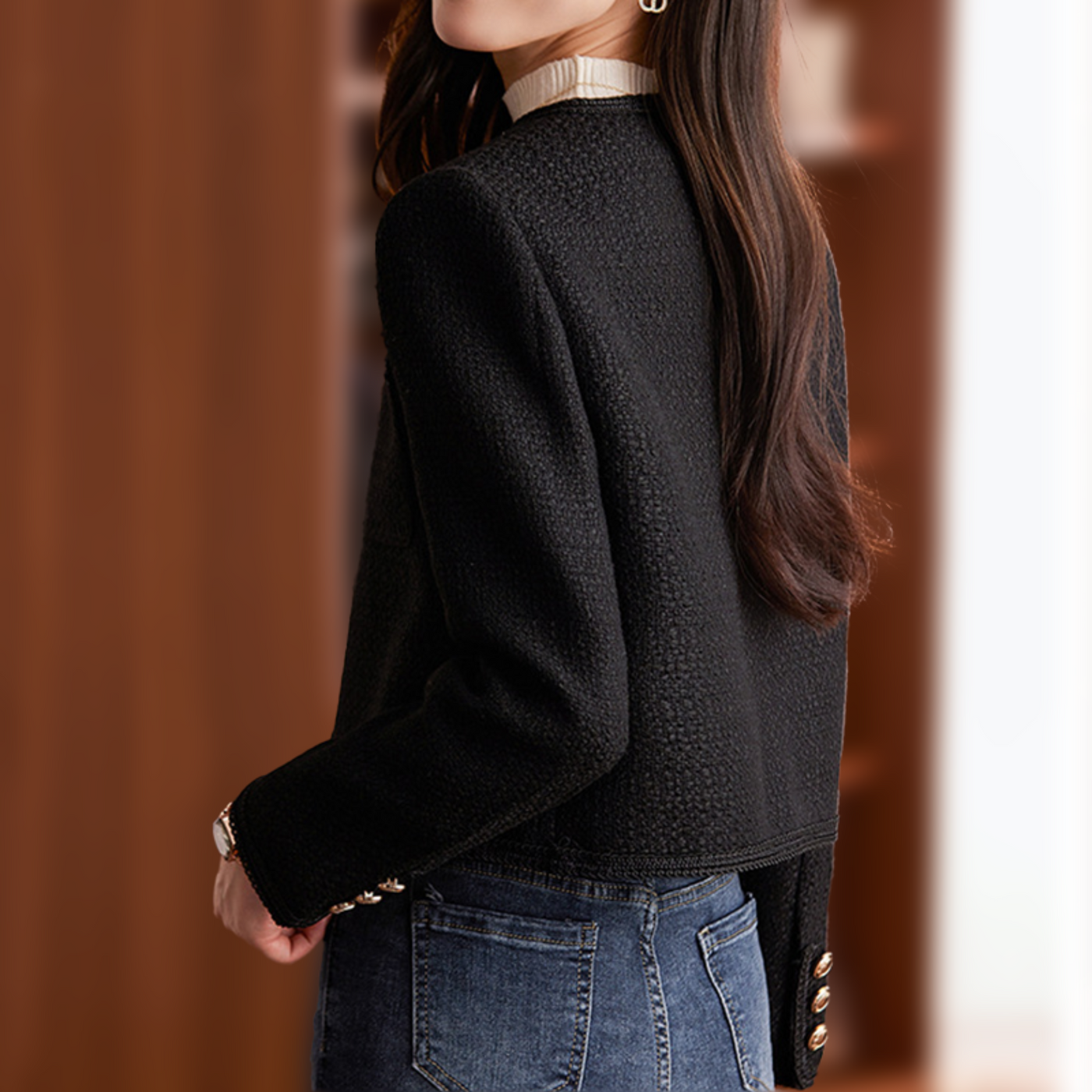 Marla | Damenjacke aus hochwertigem Tweed – Elegante Kurzjacke