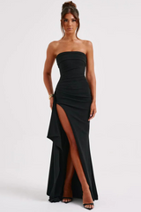 Abendkleid Mit Hohem Schlitz - Anna in Schwarz