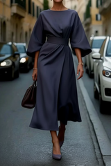 Abendkleid Mit Taillengürtel - Angela in Blau