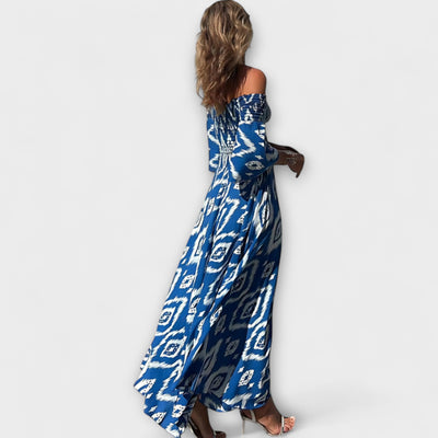 Bella - Off-Shoulder Kleid mit Meeresblumen