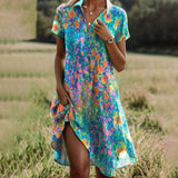 Anke | Damen Boho Sommerkleid Leicht und Luftig in Mehrfarbig