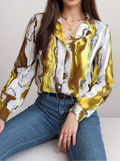 Satin-Bluse mit Muster | Elegant und Vielseitig | Bequemer Schnitt