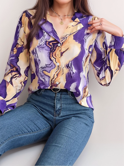 Satin-Bluse mit Muster | Elegant und Vielseitig | Bequemer Schnitt