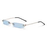 Ava | Randlose Sonnenbrille Damen mit UV-Schutz in Hellblau
