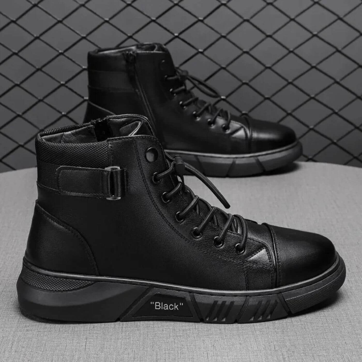 Axel™ - Orthopädische Schwarze Ledersneaker