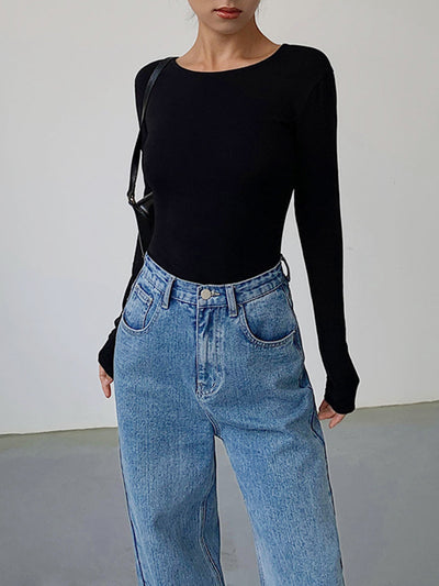 Langarm-Shirt mit Rundhalsausschnitt | Weiche Baumwolle | Minimalistisch & Vielseitig