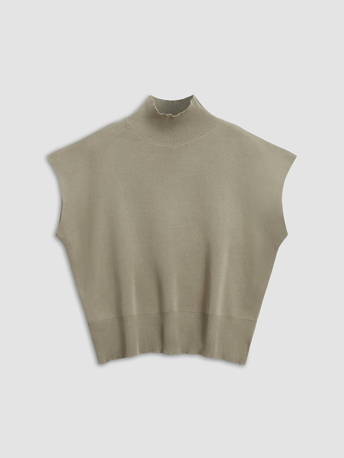 Ärmelloses Stricktop | Hoher Kragen & Fließende Passform | Minimalistisch & Elegant