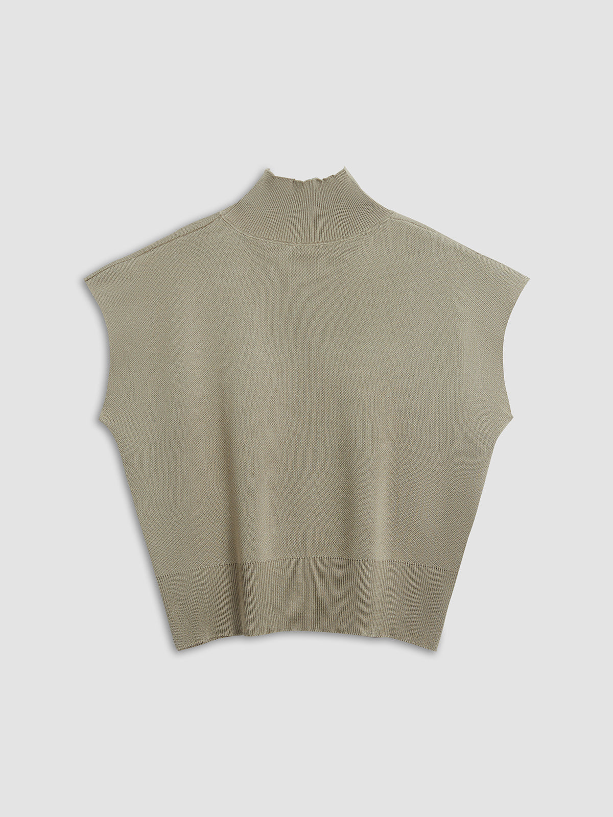 Ärmelloses Stricktop | Hoher Kragen & Fließende Passform | Minimalistisch & Elegant