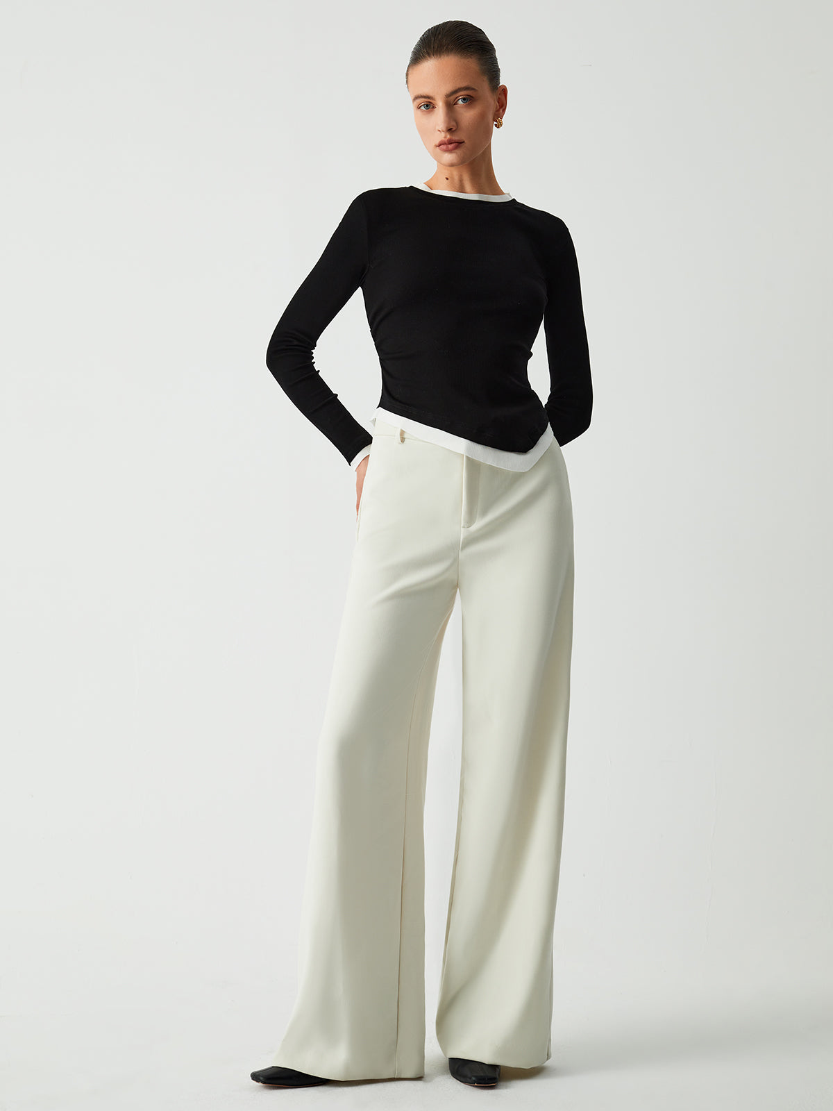 Langarm-Shirt mit Kontrastdetails | Weiche Baumwolle | Modern & Stilvoll