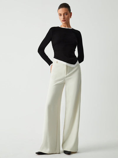 Langarm-Shirt mit Kontrastdetails | Weiche Baumwolle | Modern & Stilvoll