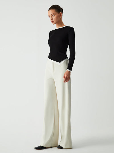 Langarm-Shirt mit Kontrastdetails | Weiche Baumwolle | Modern & Stilvoll