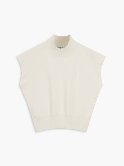 Ärmelloses Stricktop | Hoher Kragen & Fließende Passform | Minimalistisch & Elegant