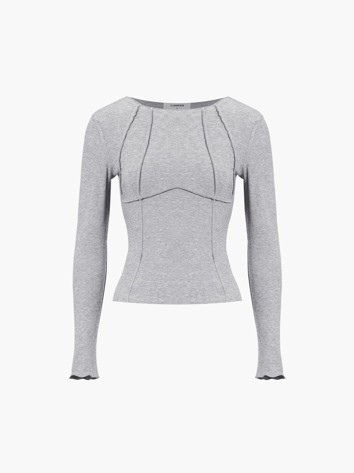 Rippenstrick-Langarmshirt | Strukturierte Nähte | Minimalistisch & Modern