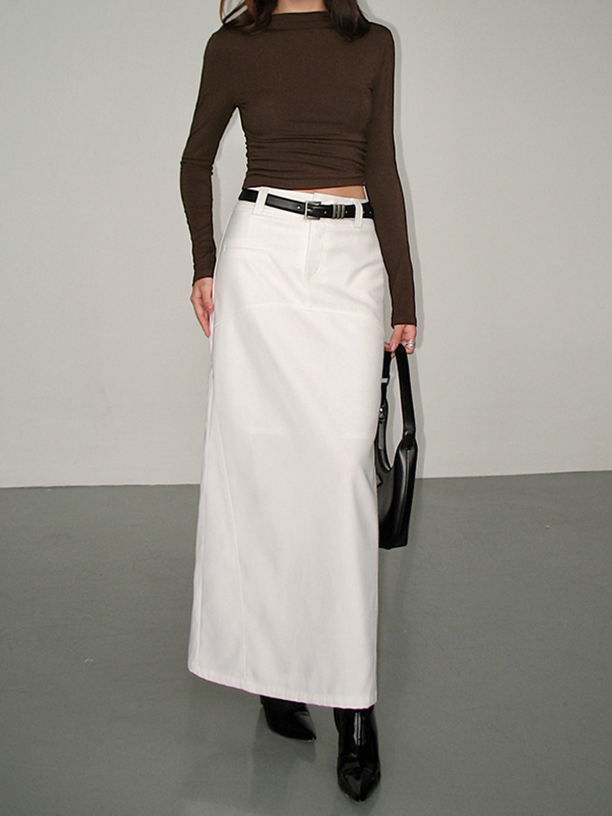 Figurbetontes Langarm-Crop-Top | Weiche Baumwolle | Modern & Vielseitig