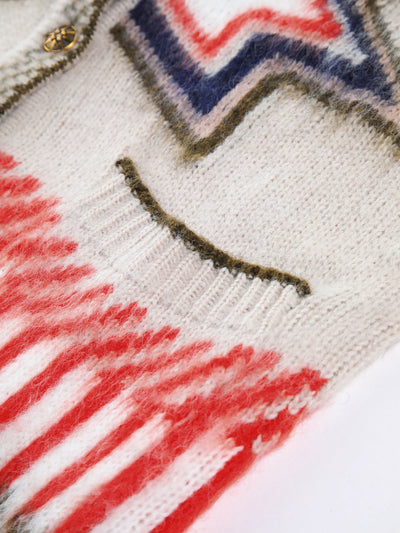 Boho Strick-Cardigan | Oversize-Schnitt & Ethno-Muster | Lässig & Trendy