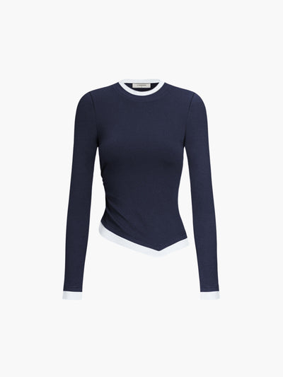 Langarm-Shirt mit Kontrastdetails | Weiche Baumwolle | Modern & Stilvoll