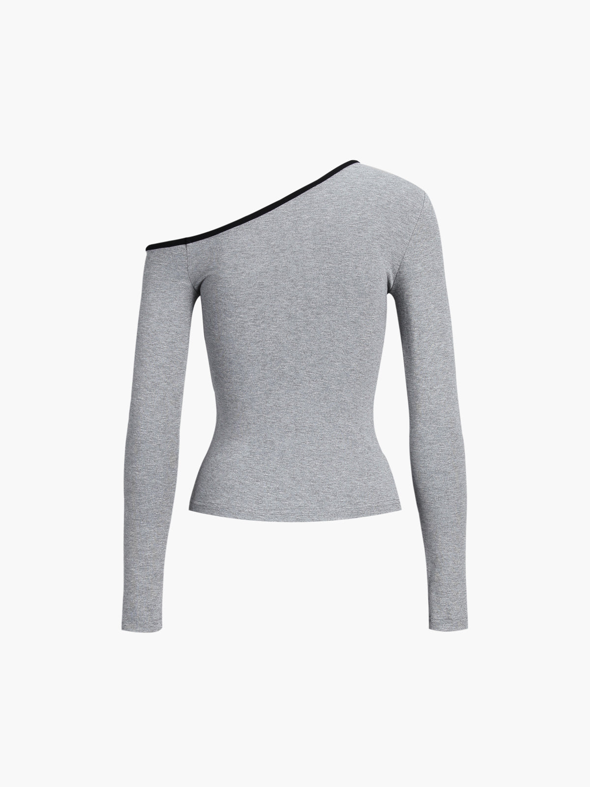 Langarm-Shirt mit asymmetrischem Ausschnitt | Elastischer Jersey | Modern & Elegant