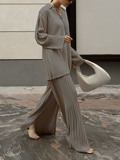 Plissee-Zweiteiler | Weite Silhouette | Zeitlose Eleganz